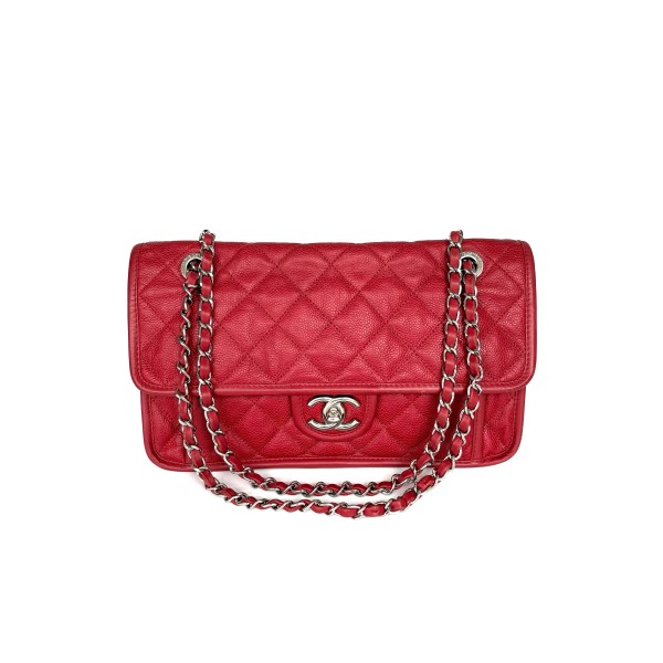Chanel Classic Flap Medium Bag in Quilted Caviar Leather
